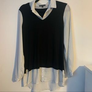 Button Down Vest Blouse